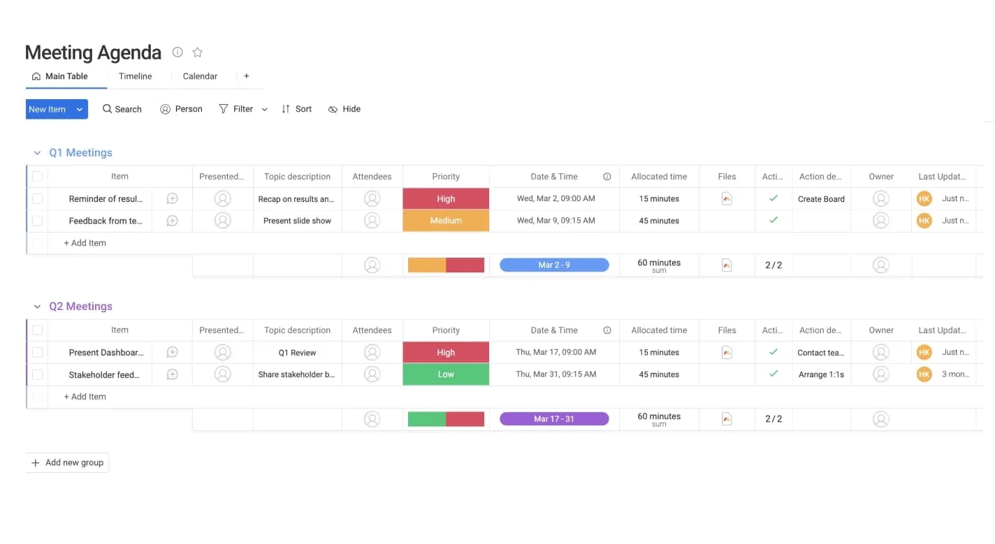 Choose the relevant Monday board to fill 
